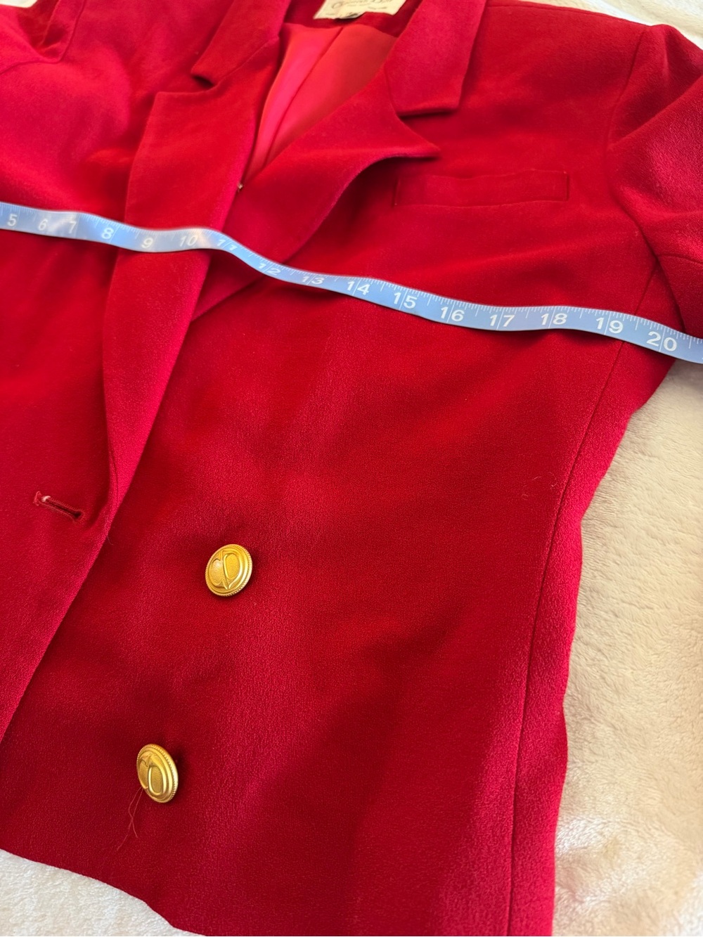 Vintage Christian Dior The Suit Red 100% Wool Double Breasted Blazer - Picture 7 of 9